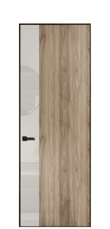 Дверь межкомнатная Ветро 19 Цвет Орех смоук Покрытие ПВХ ПОД ДЕРЕВО Наличник  Скрытый короб золото Цена 49931